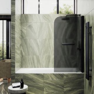 Шторка на ванну MaybahGlass MGV-768-6 40см чёрный